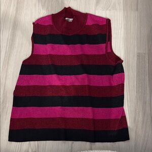 Style & Co. Collection Knit Top in Burgundy and Black